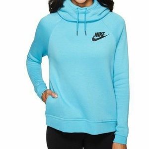 Cowl Neck Nike Hoodie Bright/Light Blue